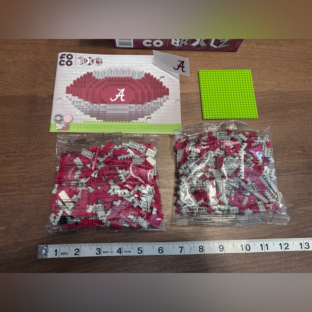 Alabama Crimson Tide 3D Stadium Puzzle,foco BRXLZ, sealed pieces in bags in box - Picture 7 of 11